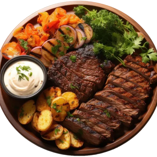 Grill steak-meal